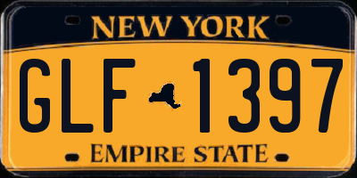 NY license plate GLF1397