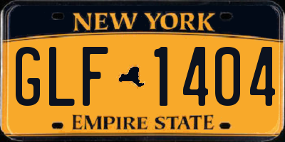 NY license plate GLF1404