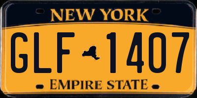 NY license plate GLF1407