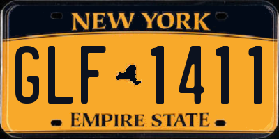 NY license plate GLF1411