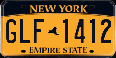 NY license plate GLF1412