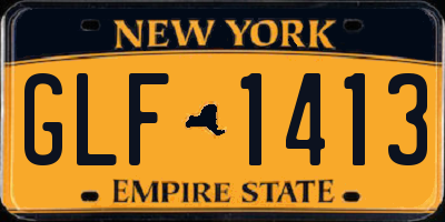 NY license plate GLF1413