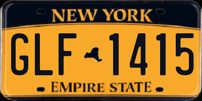 NY license plate GLF1415