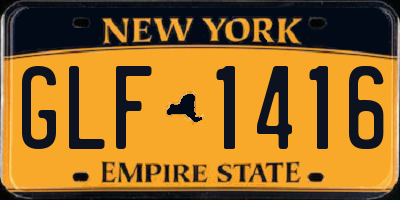 NY license plate GLF1416