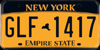 NY license plate GLF1417