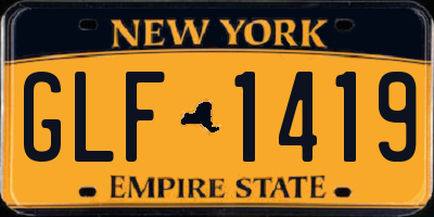 NY license plate GLF1419