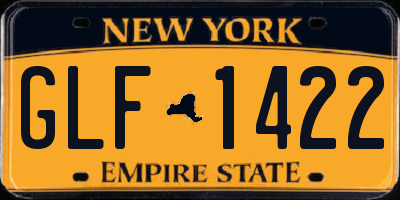 NY license plate GLF1422