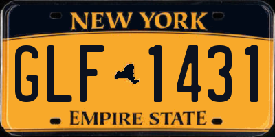 NY license plate GLF1431