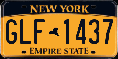NY license plate GLF1437