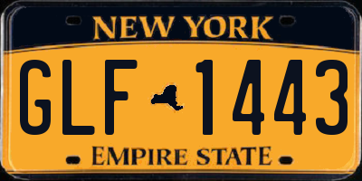 NY license plate GLF1443