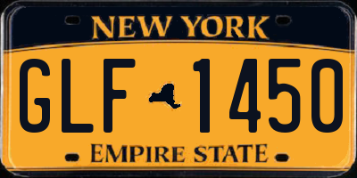 NY license plate GLF1450