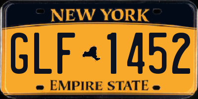 NY license plate GLF1452
