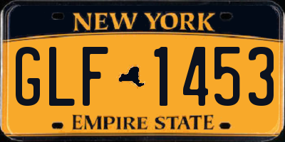 NY license plate GLF1453