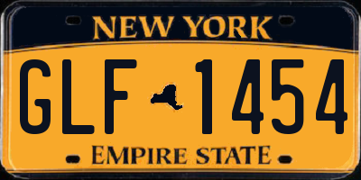 NY license plate GLF1454