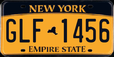 NY license plate GLF1456