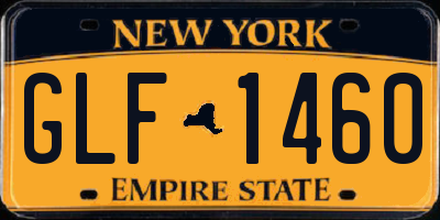 NY license plate GLF1460