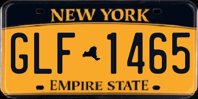 NY license plate GLF1465
