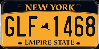 NY license plate GLF1468