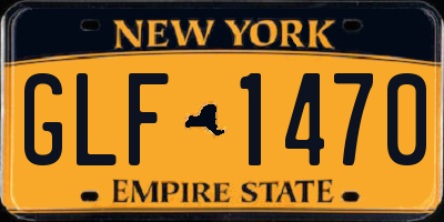 NY license plate GLF1470