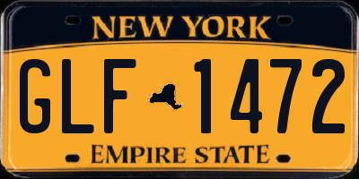 NY license plate GLF1472