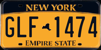 NY license plate GLF1474