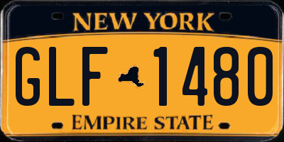 NY license plate GLF1480