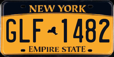 NY license plate GLF1482