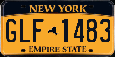 NY license plate GLF1483