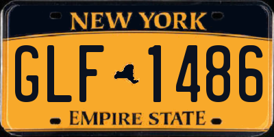 NY license plate GLF1486