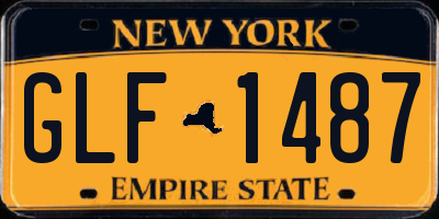 NY license plate GLF1487