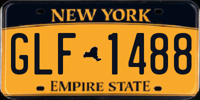 NY license plate GLF1488