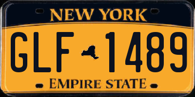 NY license plate GLF1489