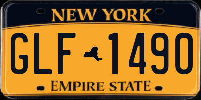NY license plate GLF1490