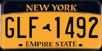 NY license plate GLF1492