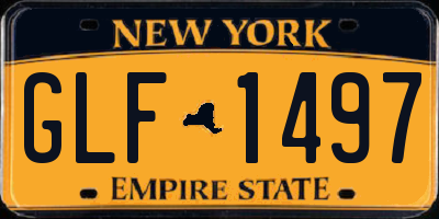 NY license plate GLF1497