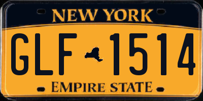 NY license plate GLF1514