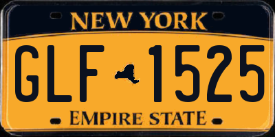 NY license plate GLF1525