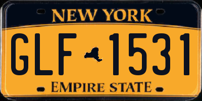 NY license plate GLF1531