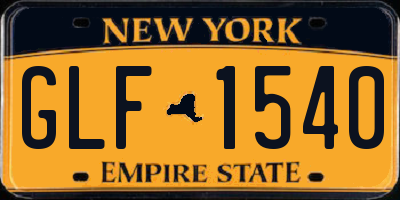 NY license plate GLF1540
