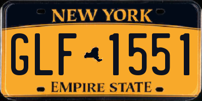 NY license plate GLF1551