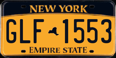 NY license plate GLF1553