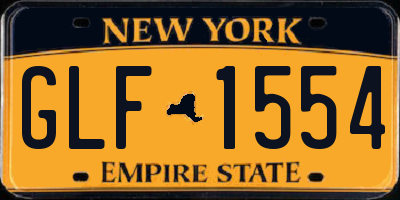 NY license plate GLF1554