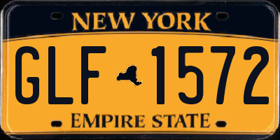 NY license plate GLF1572