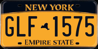 NY license plate GLF1575