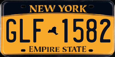 NY license plate GLF1582