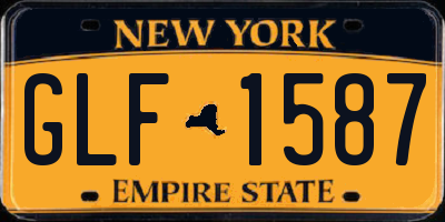 NY license plate GLF1587