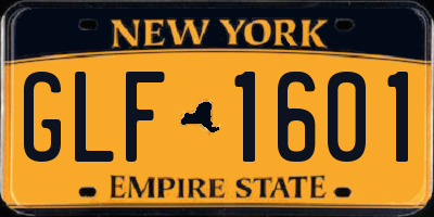 NY license plate GLF1601