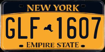 NY license plate GLF1607