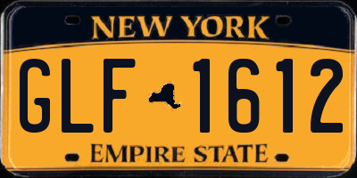 NY license plate GLF1612