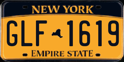 NY license plate GLF1619